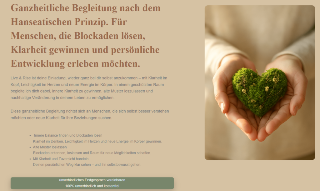 Website für persönlichkeits Coaching erstellt – modernes Webdesign